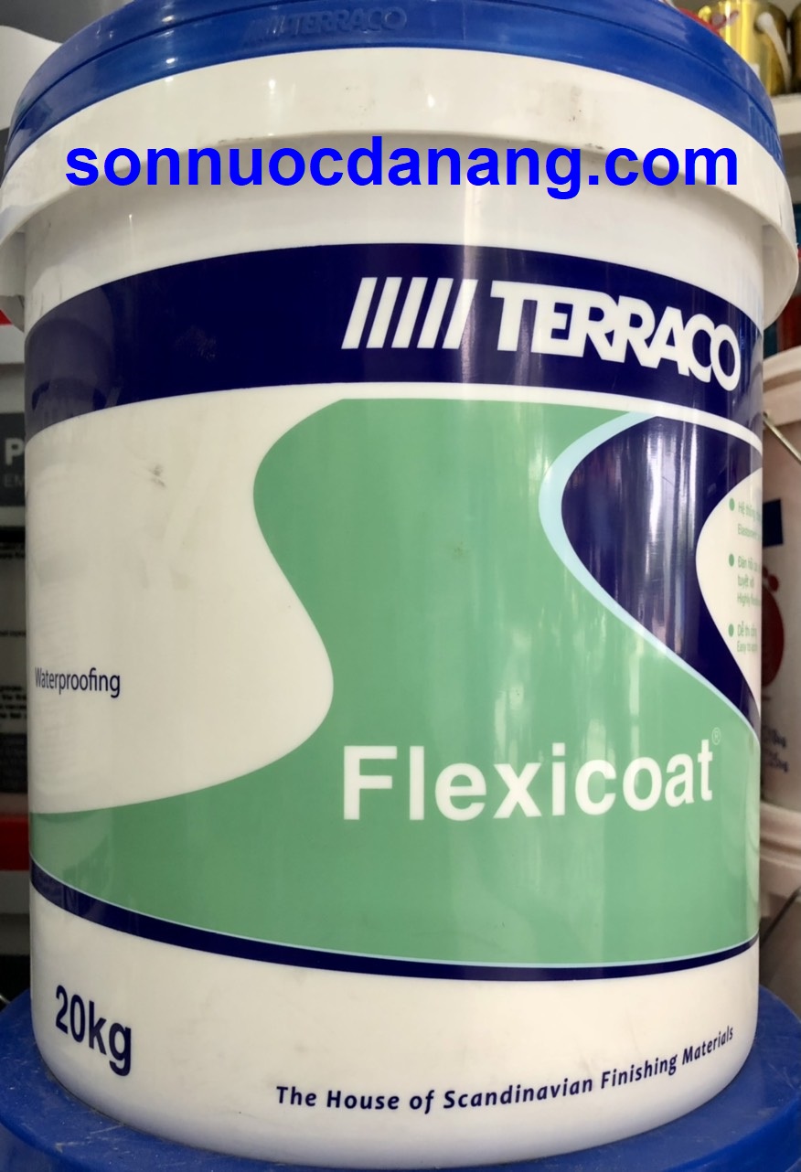 Sơn chống thấm giá rẽ Terraco Flexicoat nhưng chất lượng cao đến từ Tập đoàn Terraco Thụy Điển tại Đà Nẵng Hà Nội Hồ Chí Minh là 01 loại sơn hống thấm cao cấp dùng cho vách song, ban công, tường nhà. Có tính năng co dãn tốt, Chống tia cực tím, Che khuất các vết nứt.Flexicoat là lớp phủ chống thấm trộn sẵn acrylic. Nó cung cấp màng chống thấm rất dẻo và co dãn tuyệt vời. Flexicoat chịu được sự khắc nghiệt của thời tiết và lý tưởng cho vùng nhiệt đới.