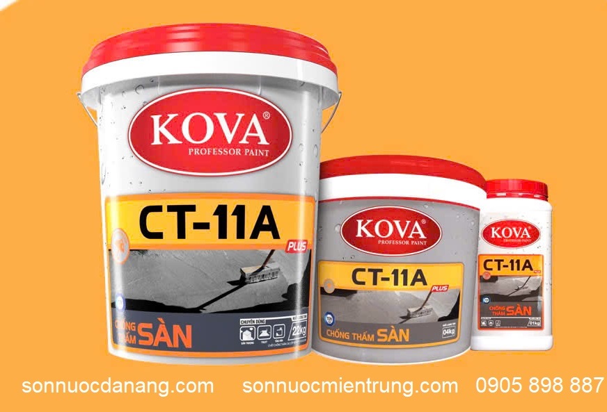 SƠN KOVA CT11A - CHỐNG THẤM SÀN tại Đà Nẵng Hà Nội Hồ Chí Minh và Toàn Quốc là 01 loại sơn chống thấm Áp dụng cho bề mặt Sàn ngang, Khả năng chịu ngâm ngập trong nước tốt, Sử dụng cho sàn nhà vệ sinh, tầng hầm, sân thượng. Chất chống thấm thích hợp cho bê tông, nền, tường xi măng như: đường hầm, bể nước, bể bơi, sân thượng, nền nhà, bờ tường, sê nô, sàn vệ sinh... Độ bền vững thử nghiệm ở các tòa nhà cao tầng tại Mỹ trên 15 năm, chất lượng vẫn tốt.